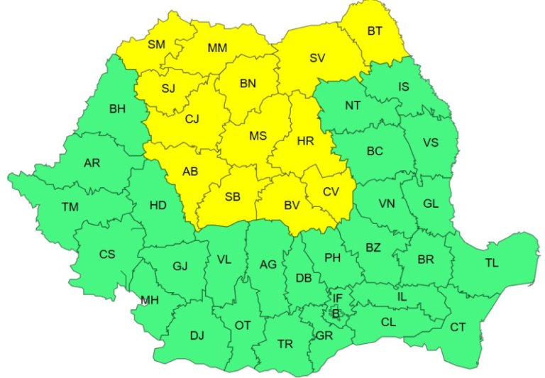 Alerte meteo: cod galben de frig în 13 județe. ANM anunță lapoviță, polei și vânt. Regiunile afectate și prognoza pentru București - HARTĂ