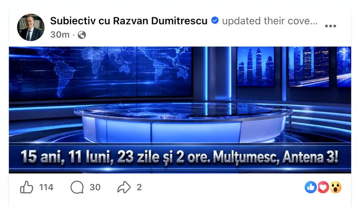 Răzvan Dumitrescu renunță la funcția de la Antena 3 CNN, comunicat transmis în direct
